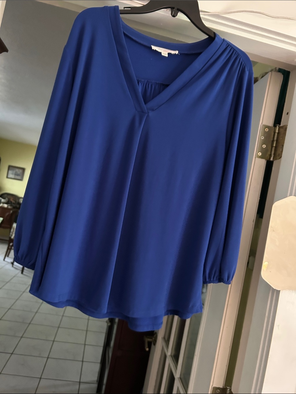 Two by Vince Camuto V-Neck Long Sleeve Blouse - Royal Blue